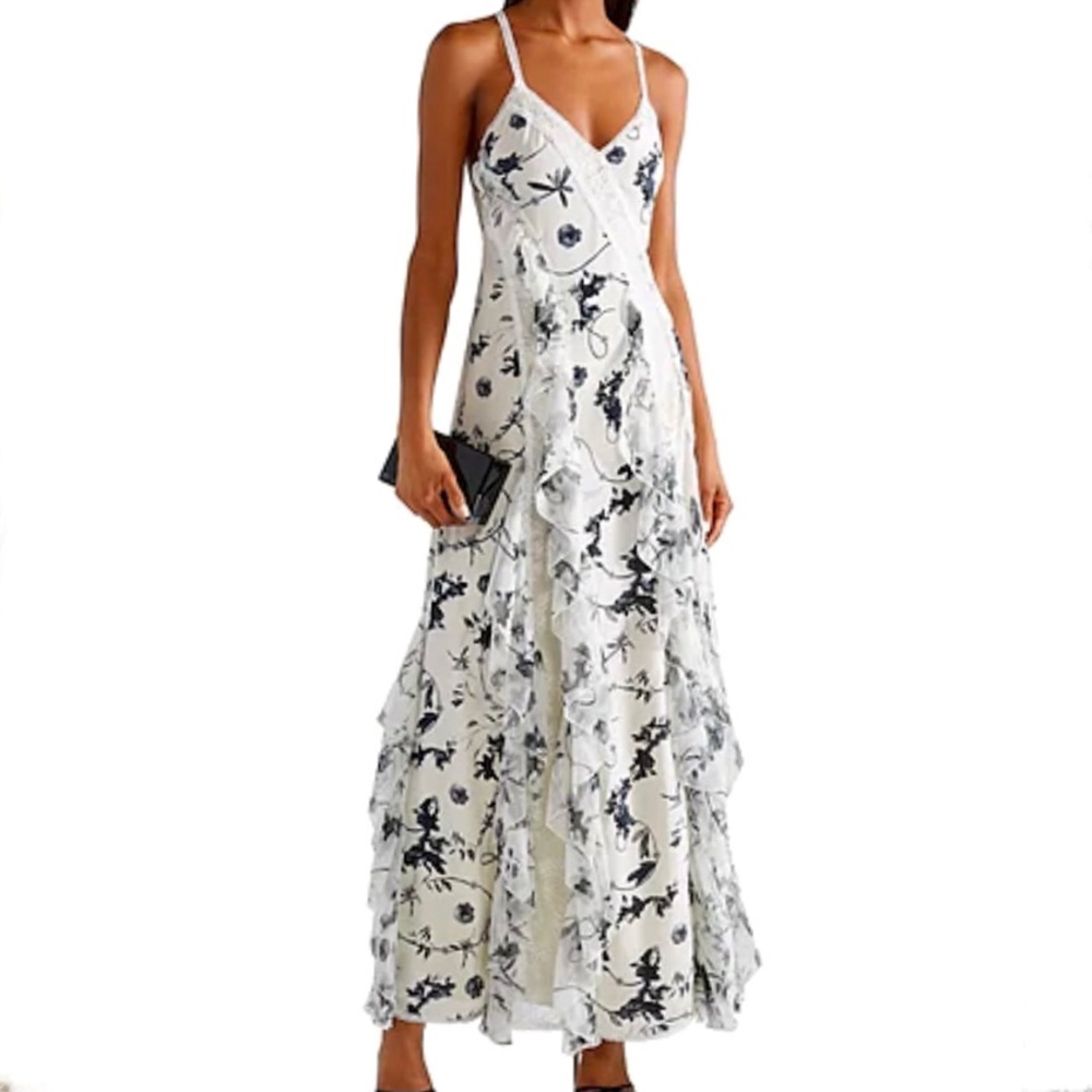 Alice and Olivia JAYDA MAXI DRESS IN FLORAL CROWN